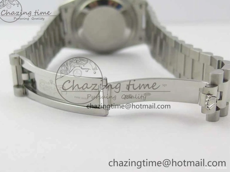 0415 TopPick Day-Date 36 SS 128239 Bp Maker Best Edition Black Dial Crystral Markers on President Bracelet 3149